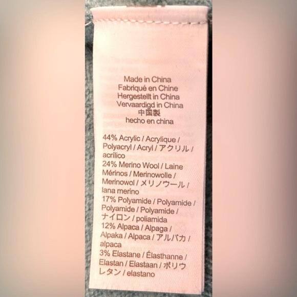 J. Crew Merino Wool Alpaca Blend Blue Half-Zip Stretch Sweater w/ Ribbed Trim, M - Picture 9 of 12